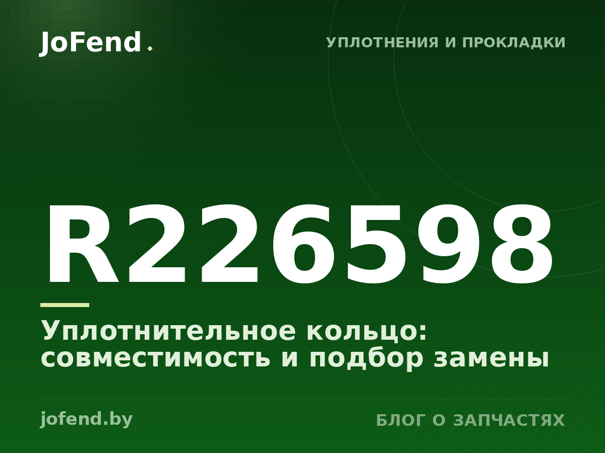 Уплотнительное кольцо R226598: совместимость и подбор замены