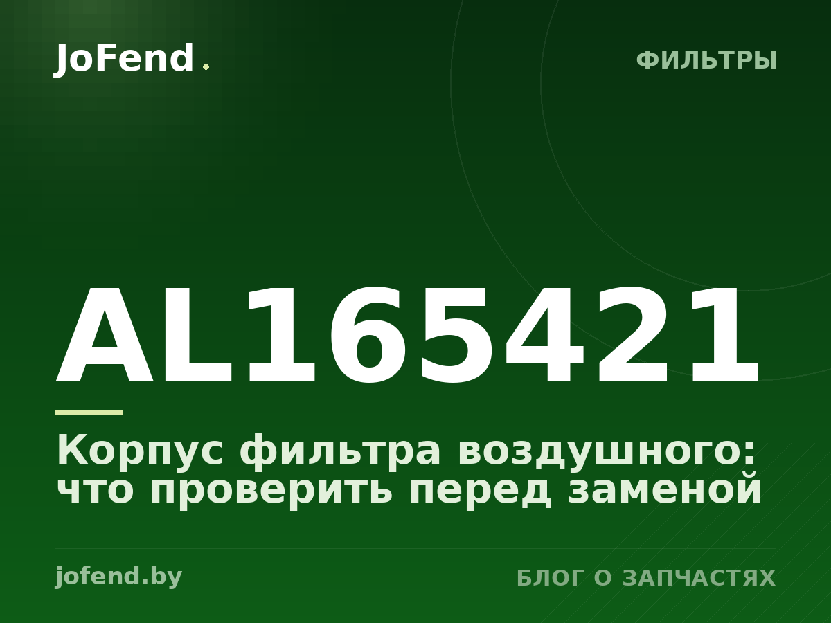 Корпус фильтра воздушного AL165421: что проверить перед заменой