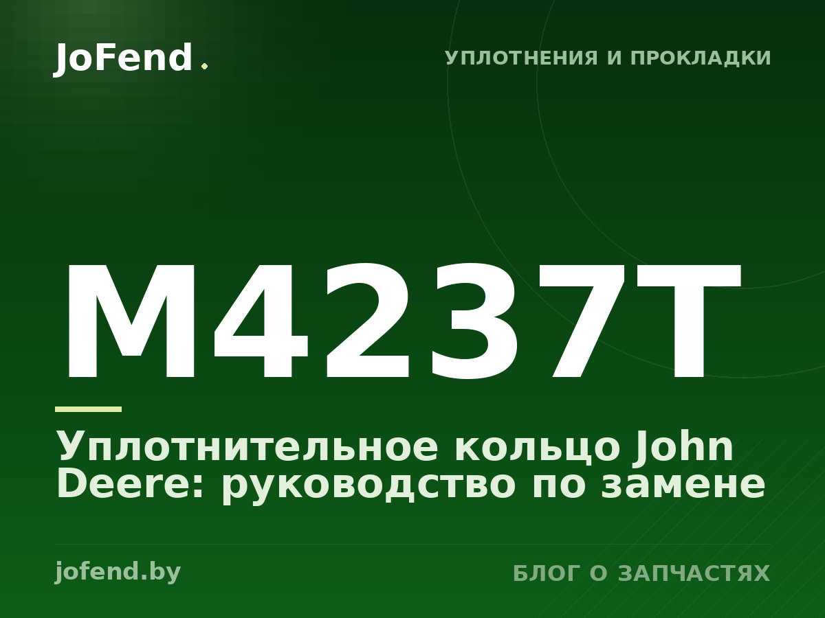 Уплотнительное кольцо M4237T John Deere: руководство по замене