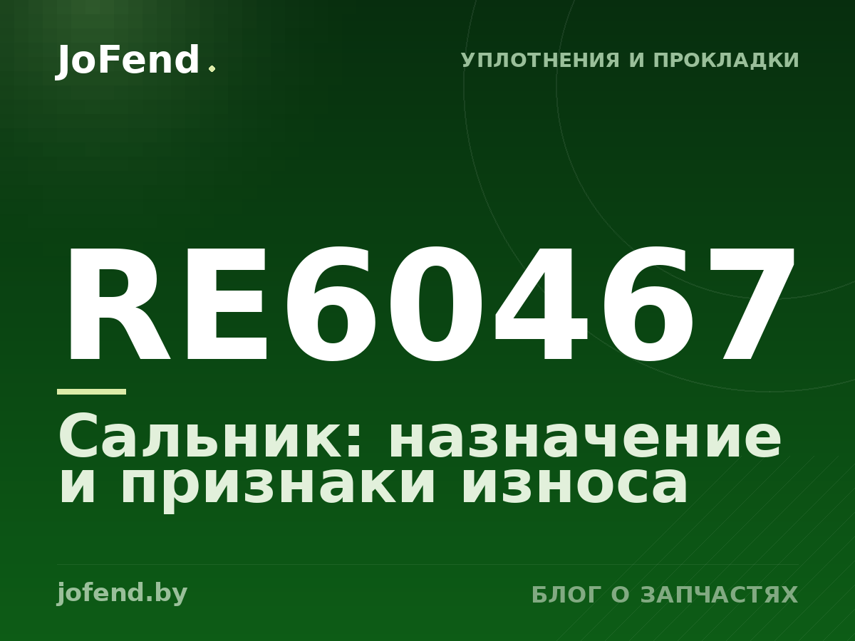 Сальник RE60467: назначение и признаки износа