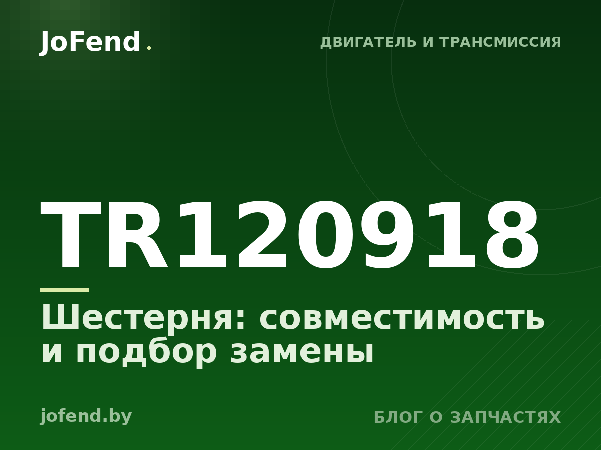 Шестерня TR120918: совместимость и подбор замены