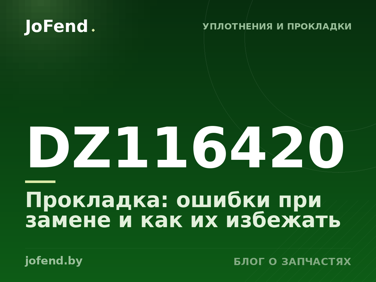 Прокладка DZ116420: ошибки при замене и как их избежать
