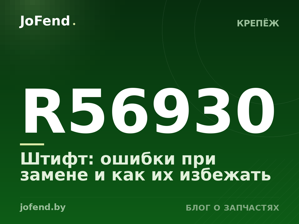 Штифт R56930: ошибки при замене и как их избежать