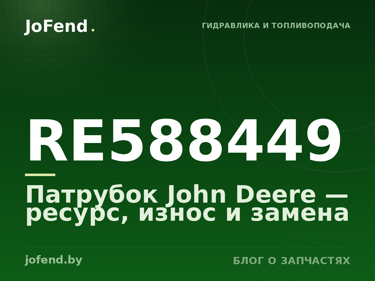 Патрубок RE588449 John Deere — ресурс, износ и замена