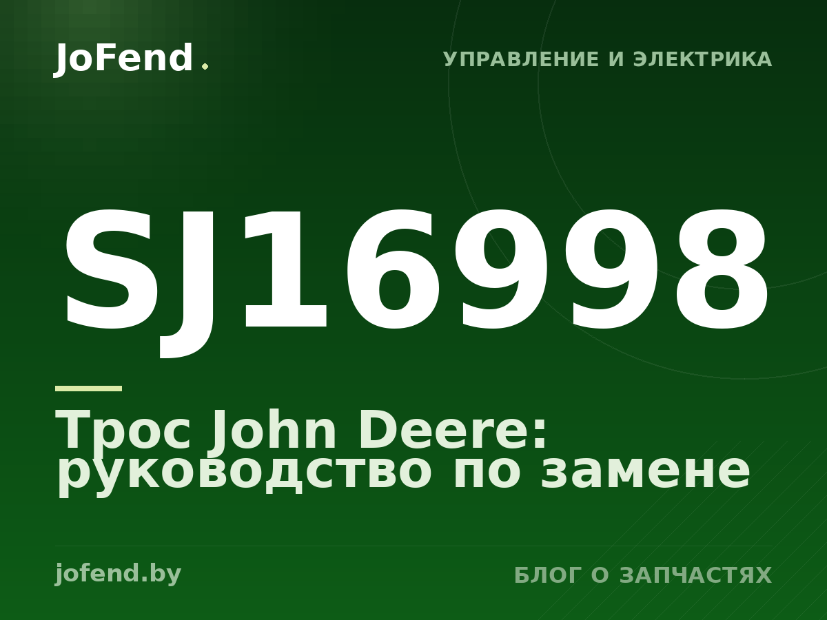 Трос SJ16998 John Deere: руководство по замене