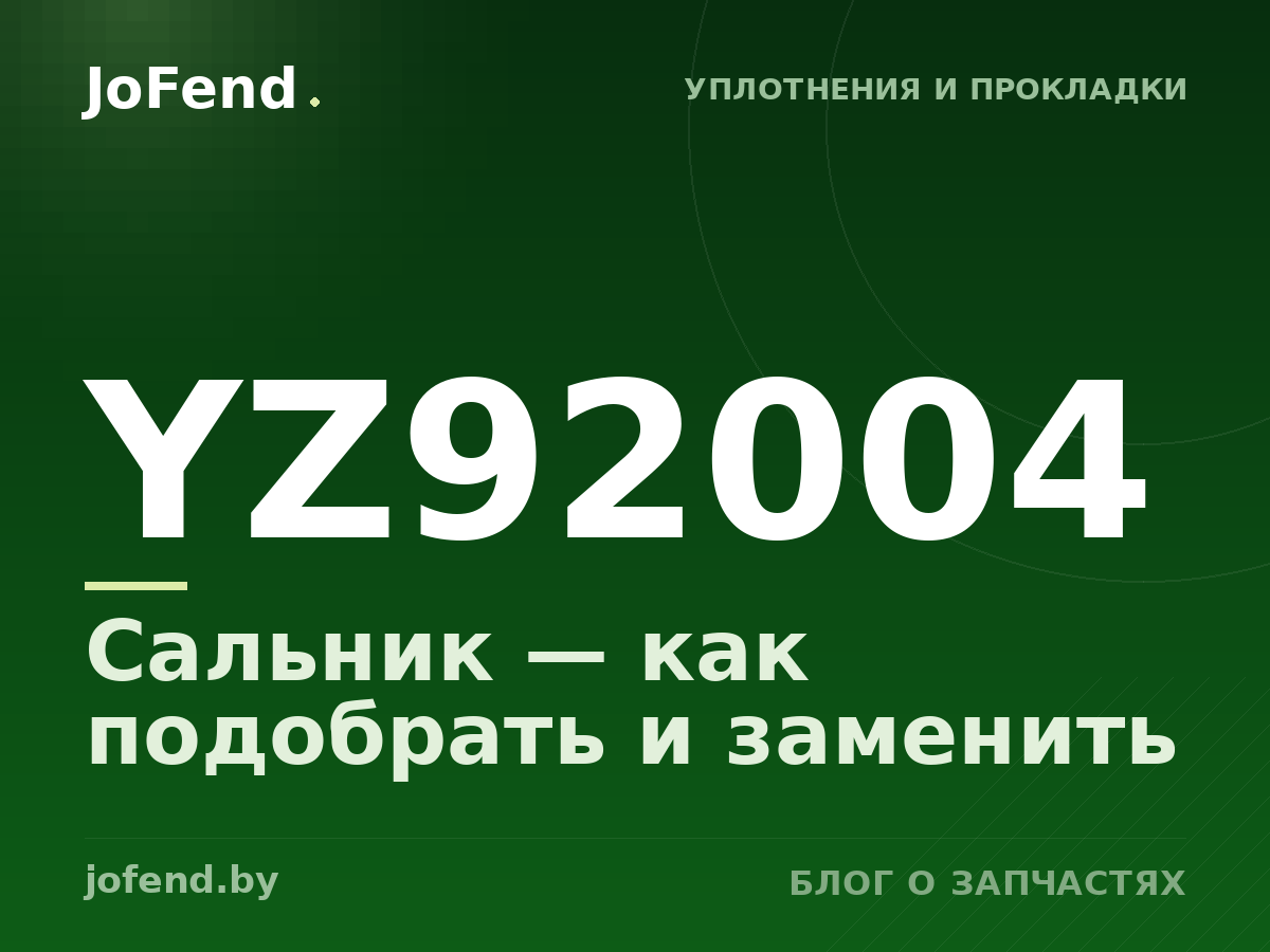 Сальник YZ92004 — как подобрать и заменить