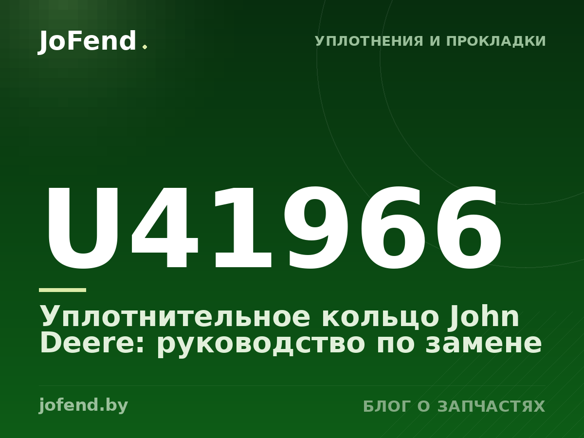 Уплотнительное кольцо U41966 John Deere: руководство по замене