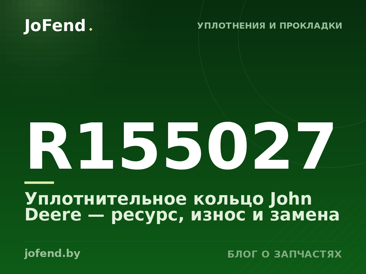 Уплотнительное кольцо R155027 John Deere — ресурс, износ и замена