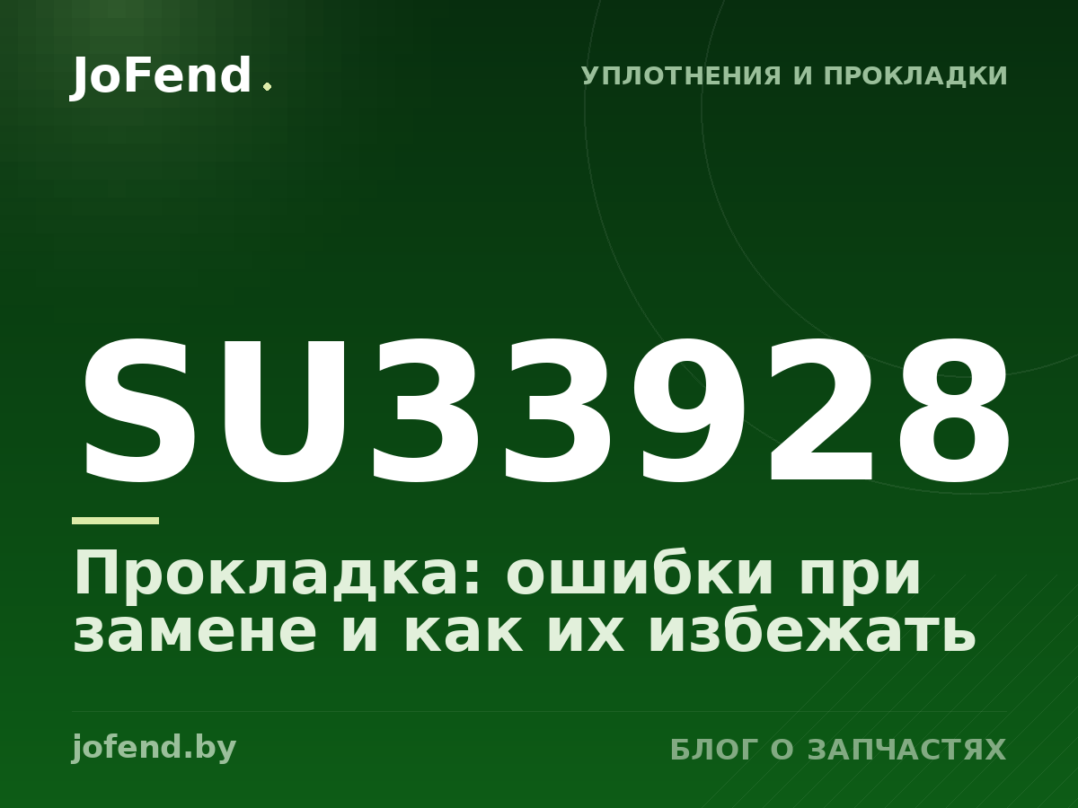 Прокладка SU33928: ошибки при замене и как их избежать