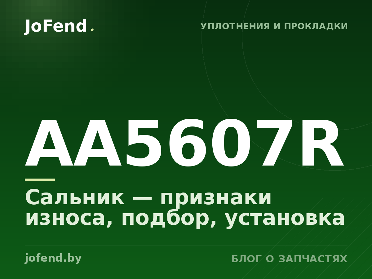 Сальник AA5607R — признаки износа, подбор, установка