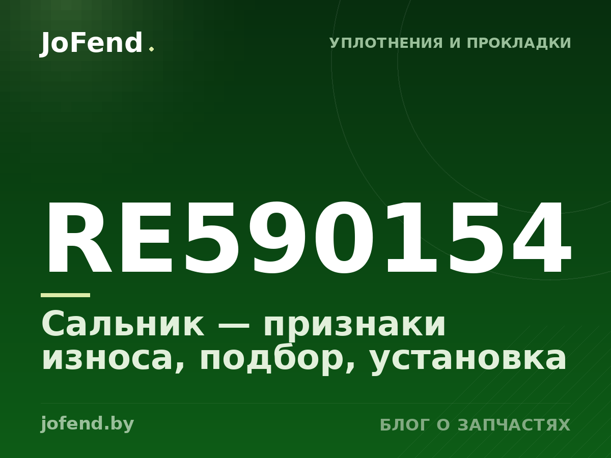 Сальник RE590154 — признаки износа, подбор, установка
