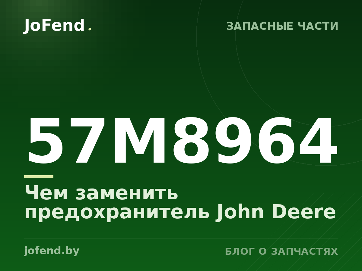 Чем заменить предохранитель 57M8964 John Deere