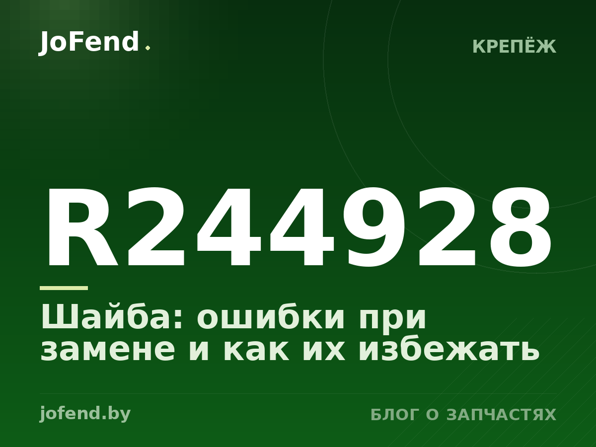 Шайба R244928: ошибки при замене и как их избежать