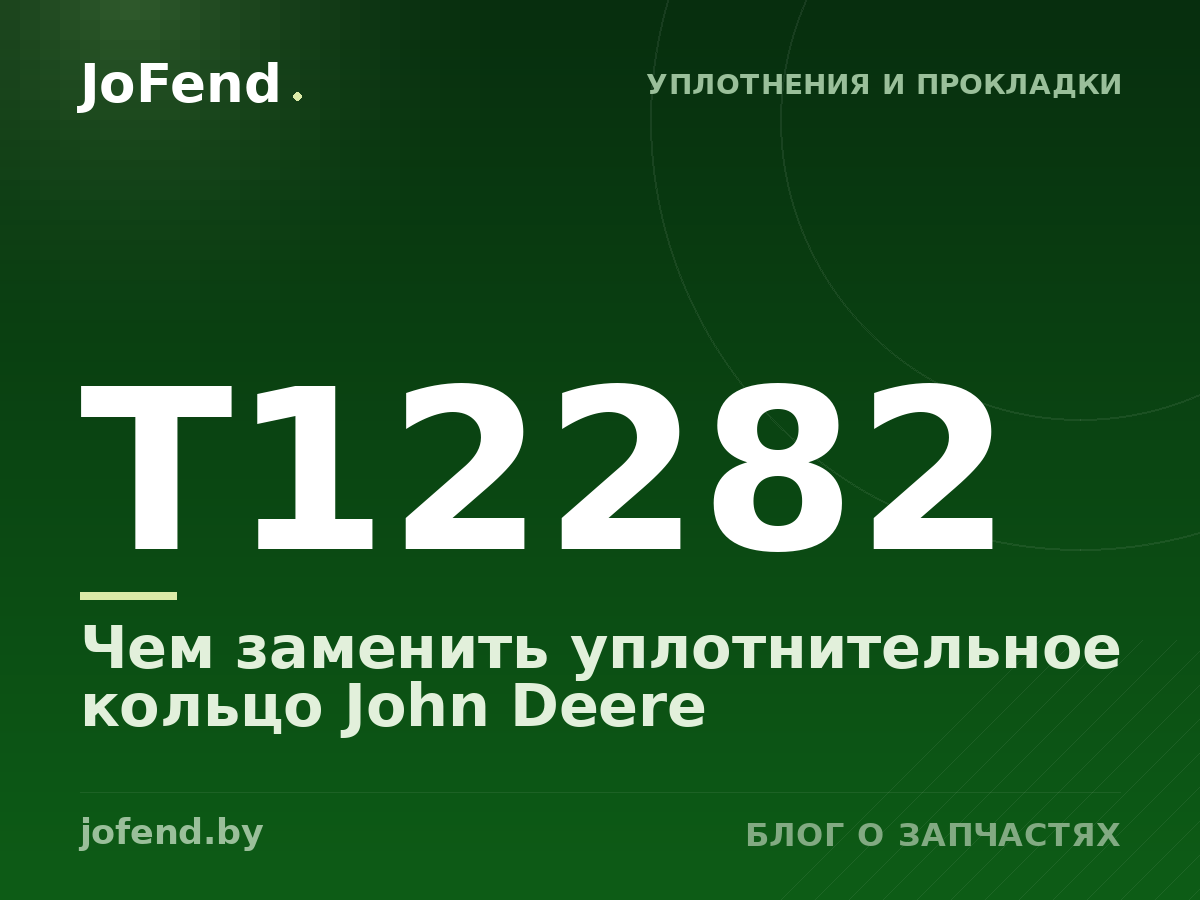 Чем заменить уплотнительное кольцо T12282 John Deere
