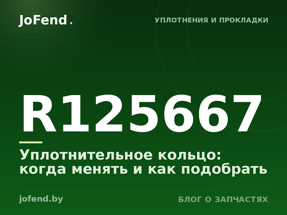 Уплотнительное кольцо R125667: когда менять и как подобрать