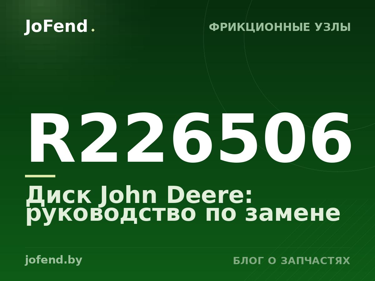 Диск R226506 John Deere: руководство по замене