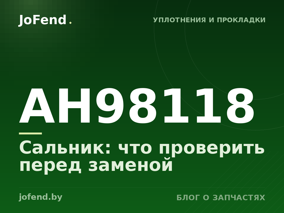 Сальник AH98118: что проверить перед заменой