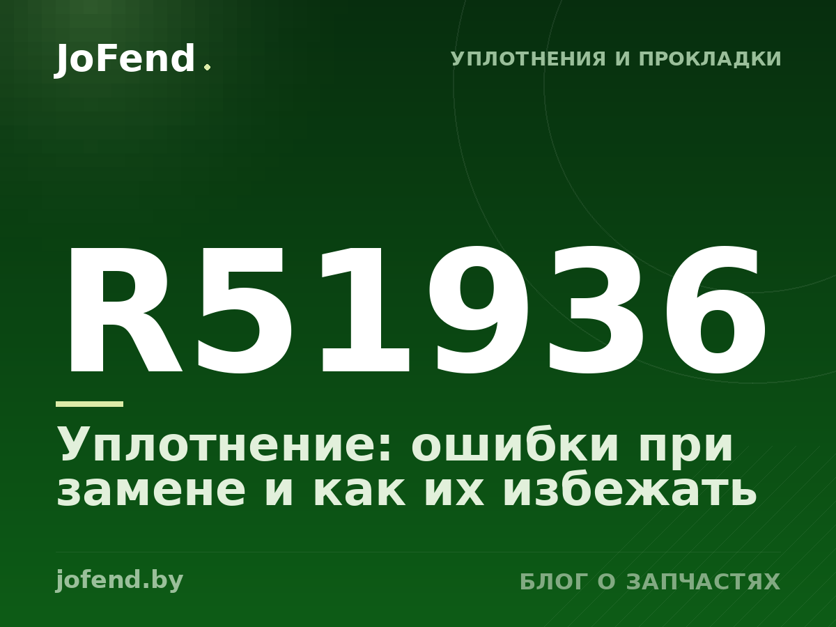 Уплотнение R51936: ошибки при замене и как их избежать