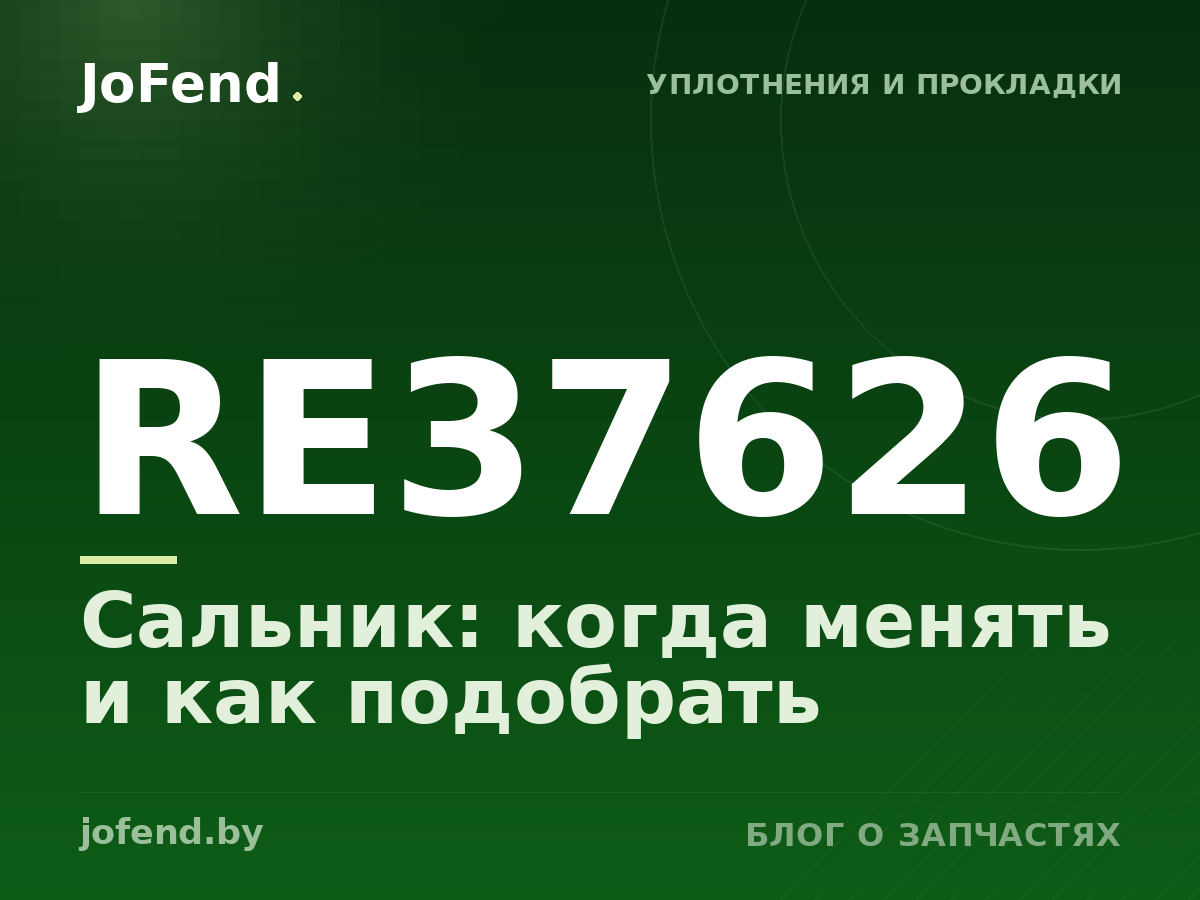 Сальник RE37626: когда менять и как подобрать