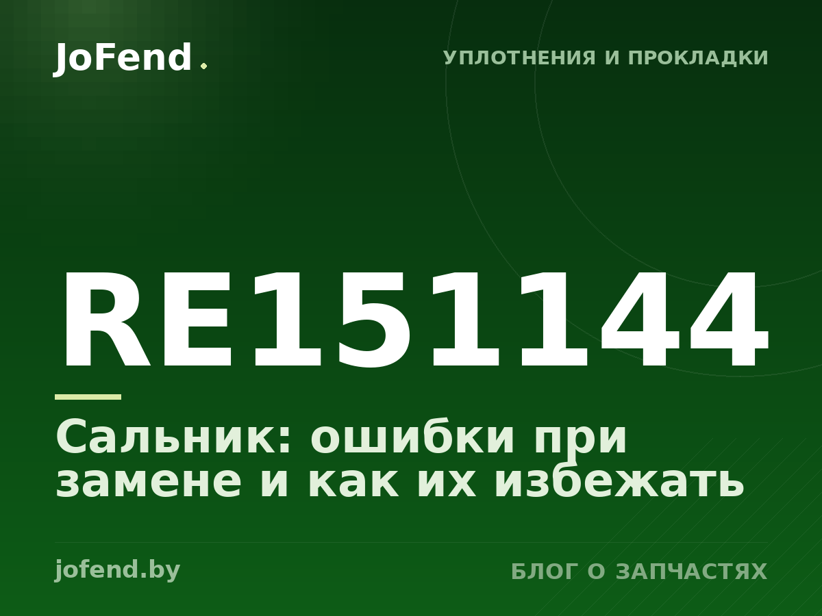 Сальник RE151144: ошибки при замене и как их избежать