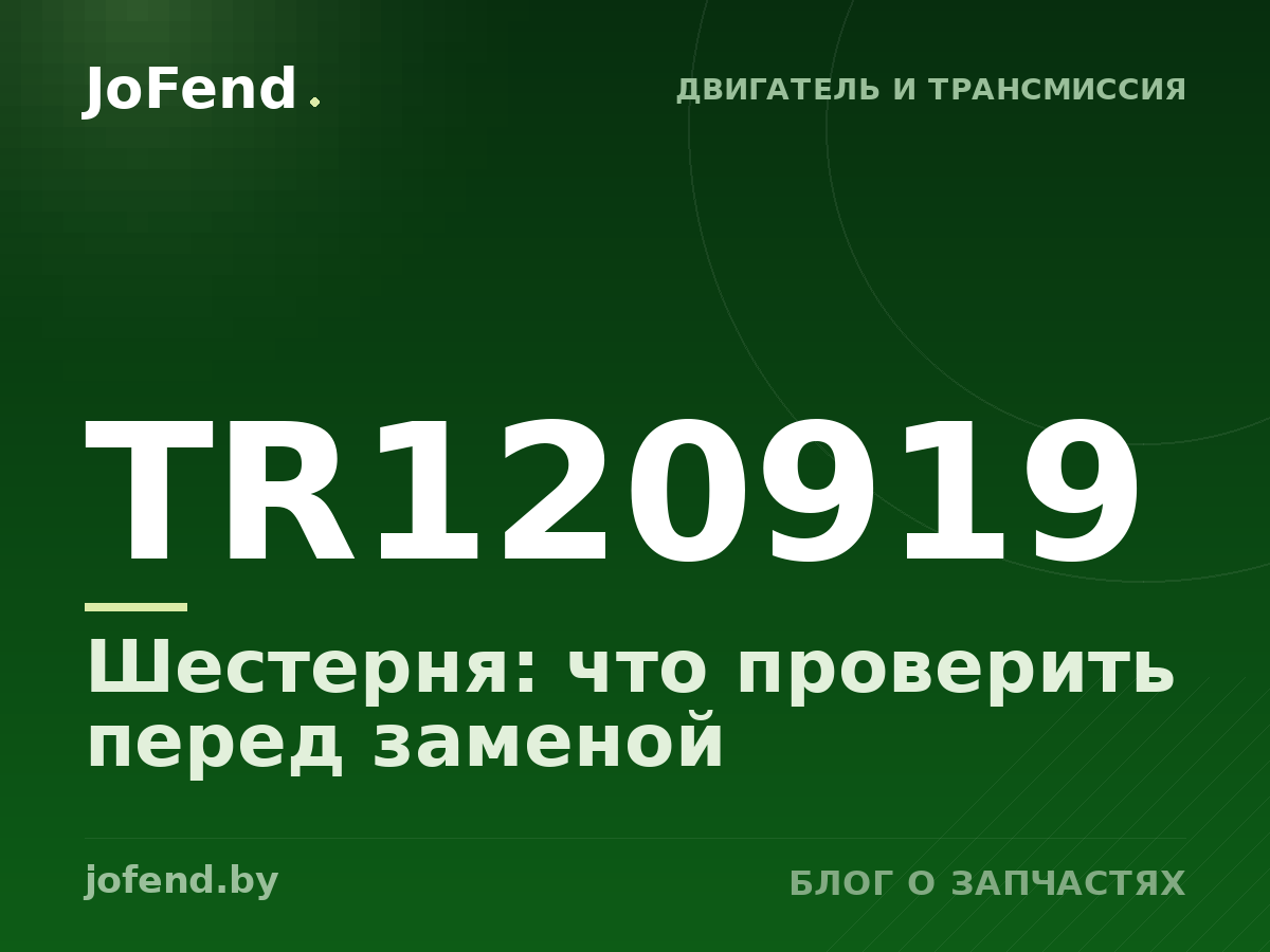 Шестерня TR120919: что проверить перед заменой
