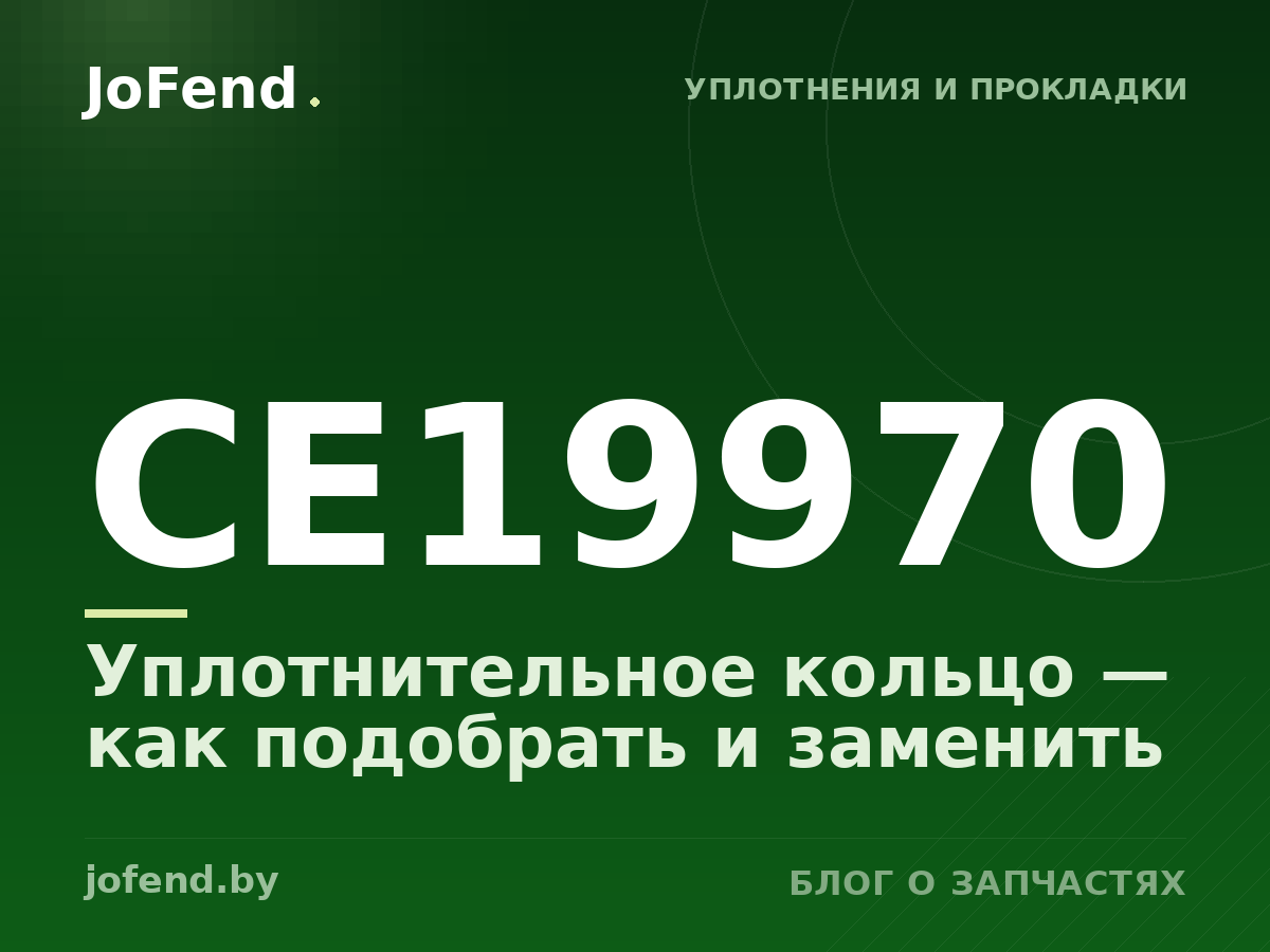 Уплотнительное кольцо CE19970 — как подобрать и заменить