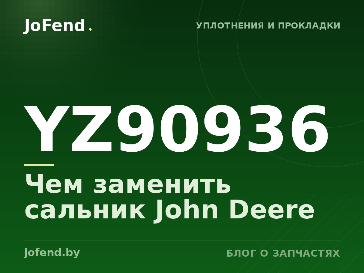 Чем заменить сальник YZ90936 John Deere