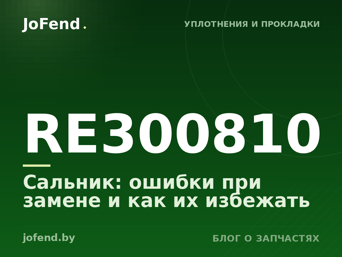 Сальник RE300810: ошибки при замене и как их избежать