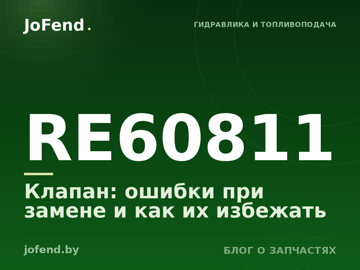 Клапан RE60811: ошибки при замене и как их избежать