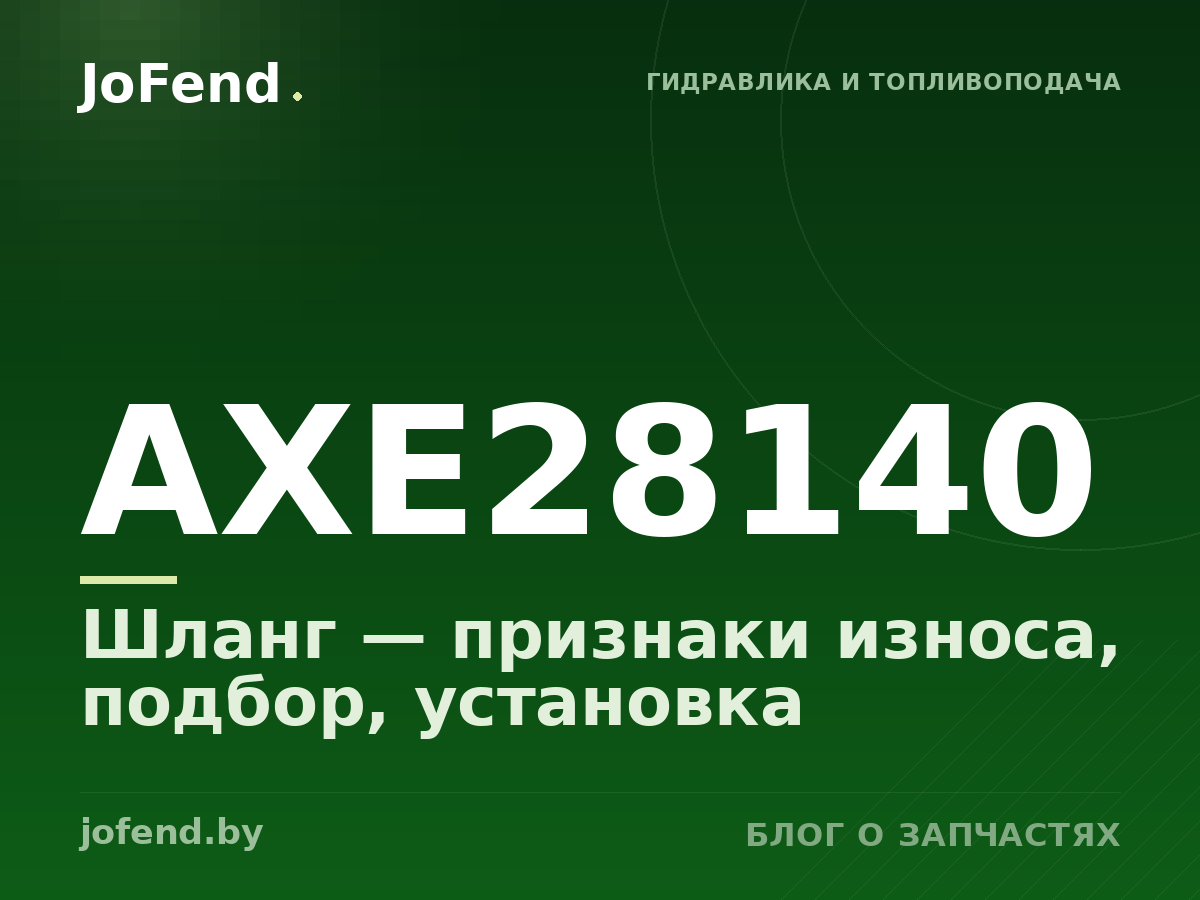 Шланг AXE28140 — признаки износа, подбор, установка