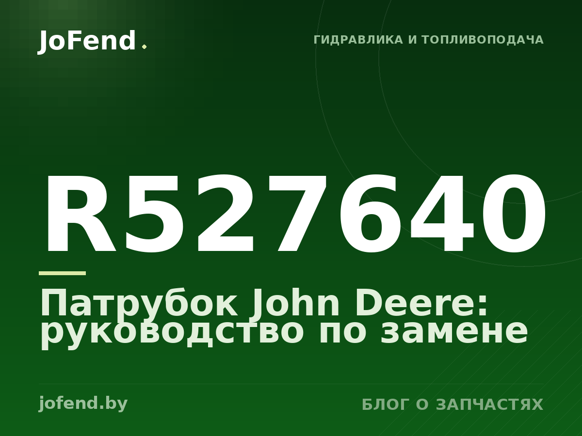 Патрубок R527640 John Deere: руководство по замене