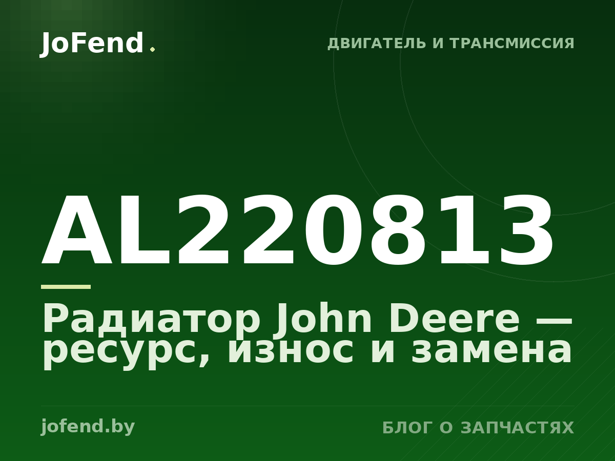 Радиатор AL220813 John Deere — ресурс, износ и замена