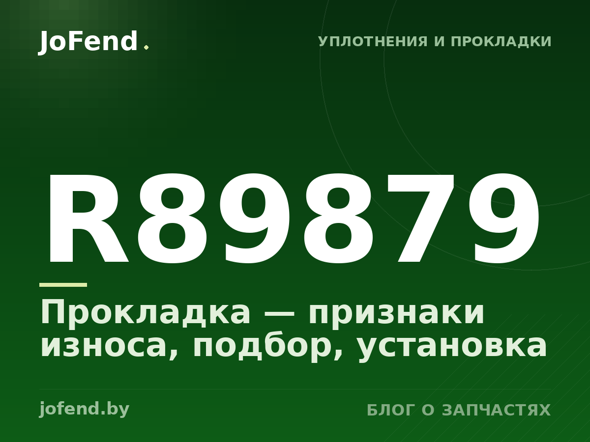 Прокладка R89879 — признаки износа, подбор, установка