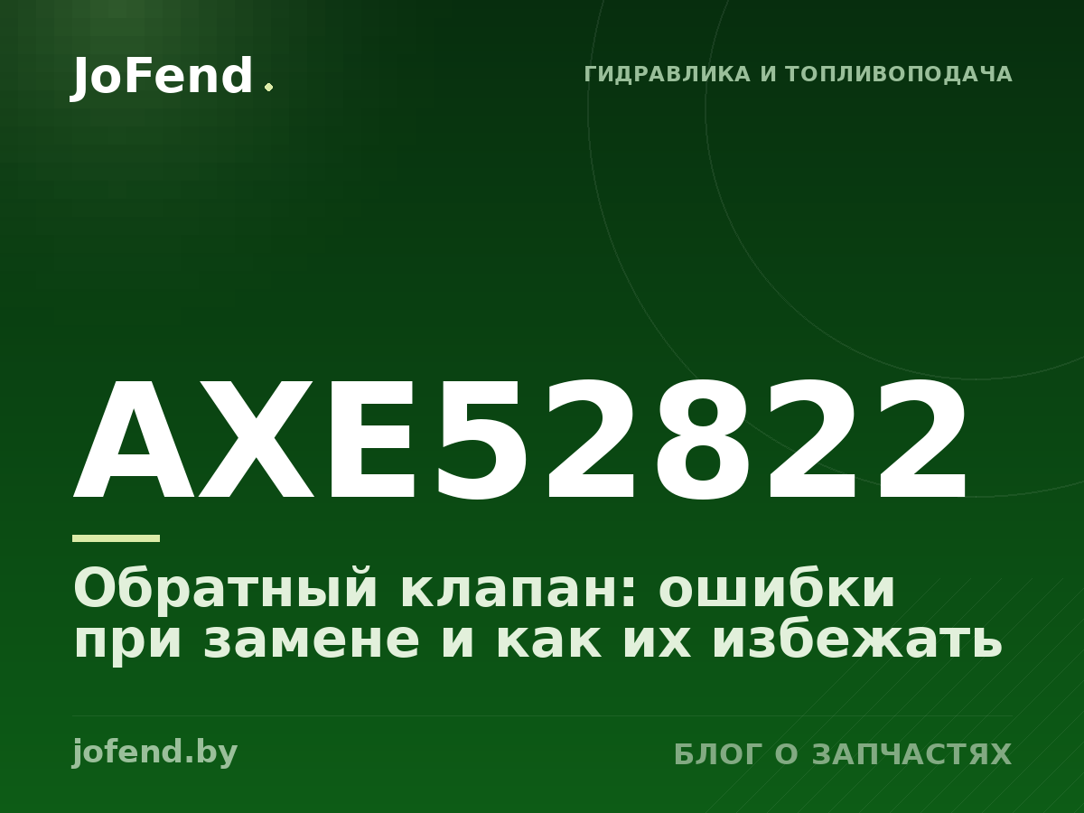 Обратный клапан AXE52822: ошибки при замене и как их избежать