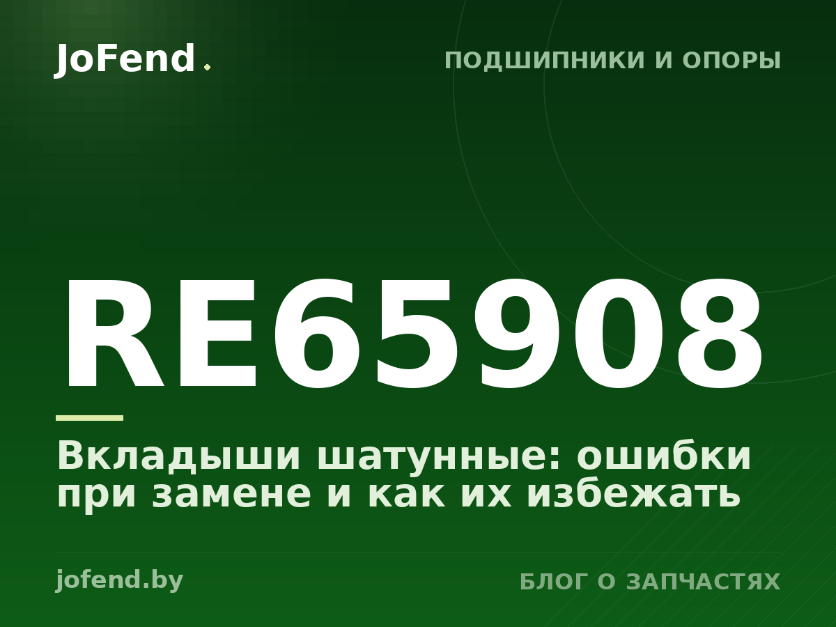 Вкладыши шатунные RE65908: ошибки при замене и как их избежать