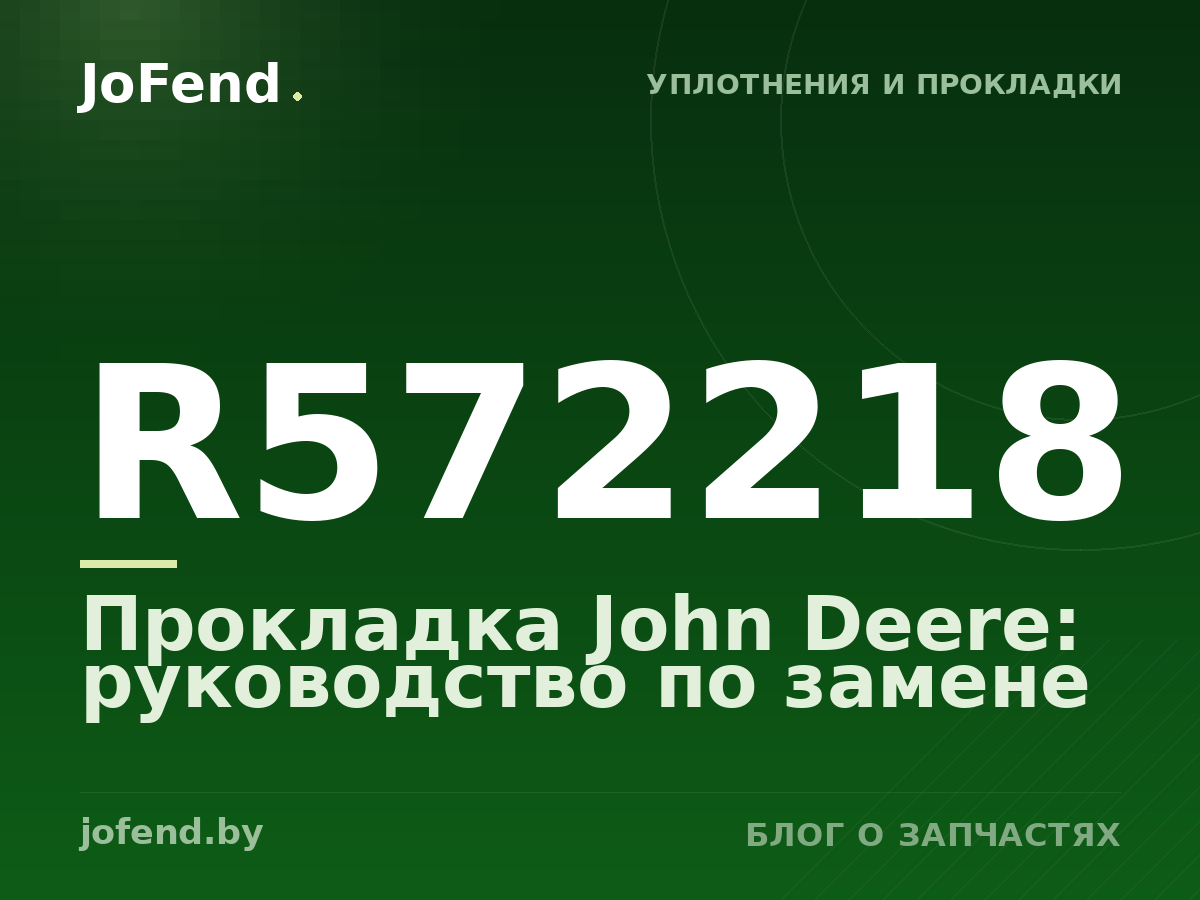 Прокладка R572218 John Deere: руководство по замене
