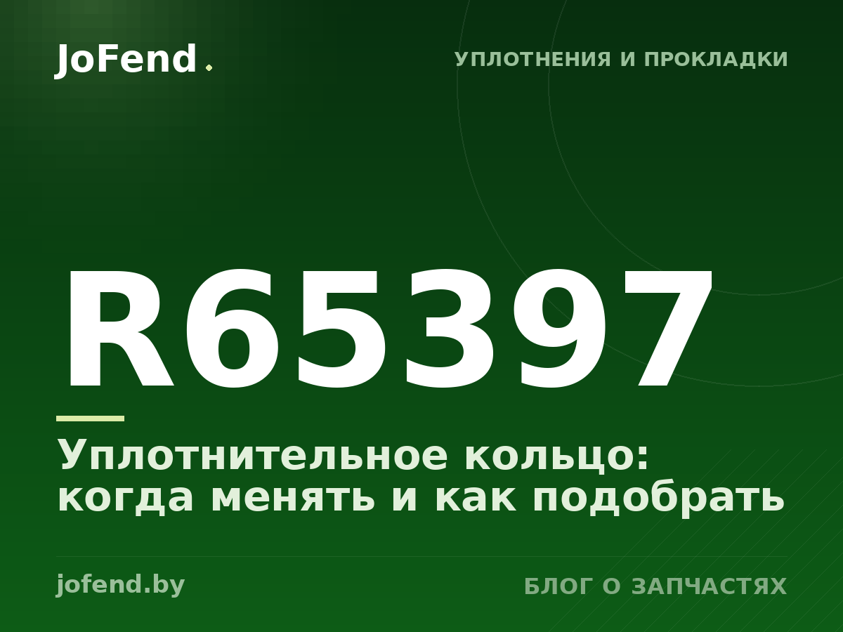 Уплотнительное кольцо R65397: когда менять и как подобрать