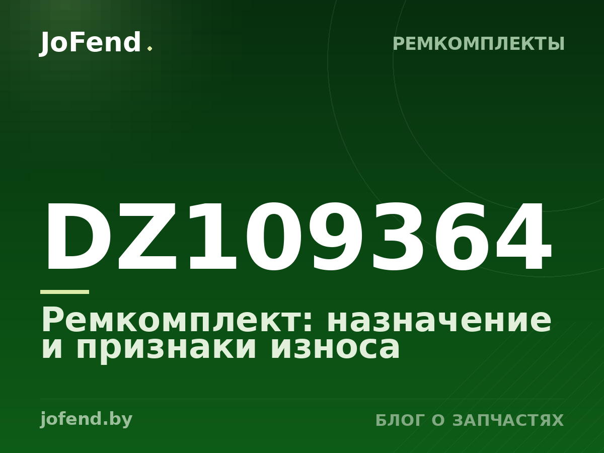 Ремкомплект DZ109364: назначение и признаки износа