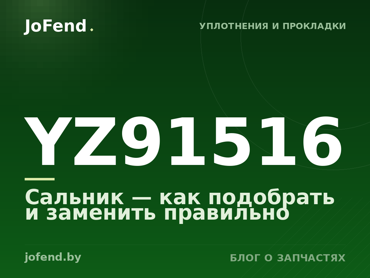 Сальник YZ91516 — как подобрать и заменить правильно