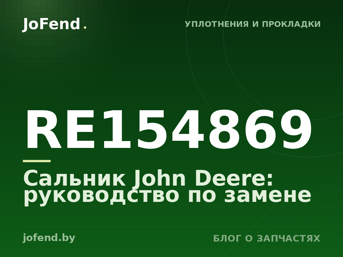Сальник RE154869 John Deere: руководство по замене