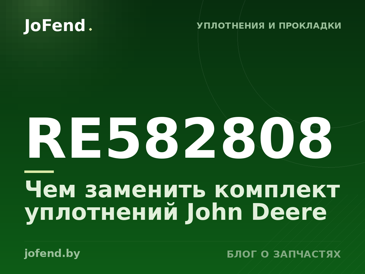 Чем заменить комплект уплотнений RE582808 John Deere