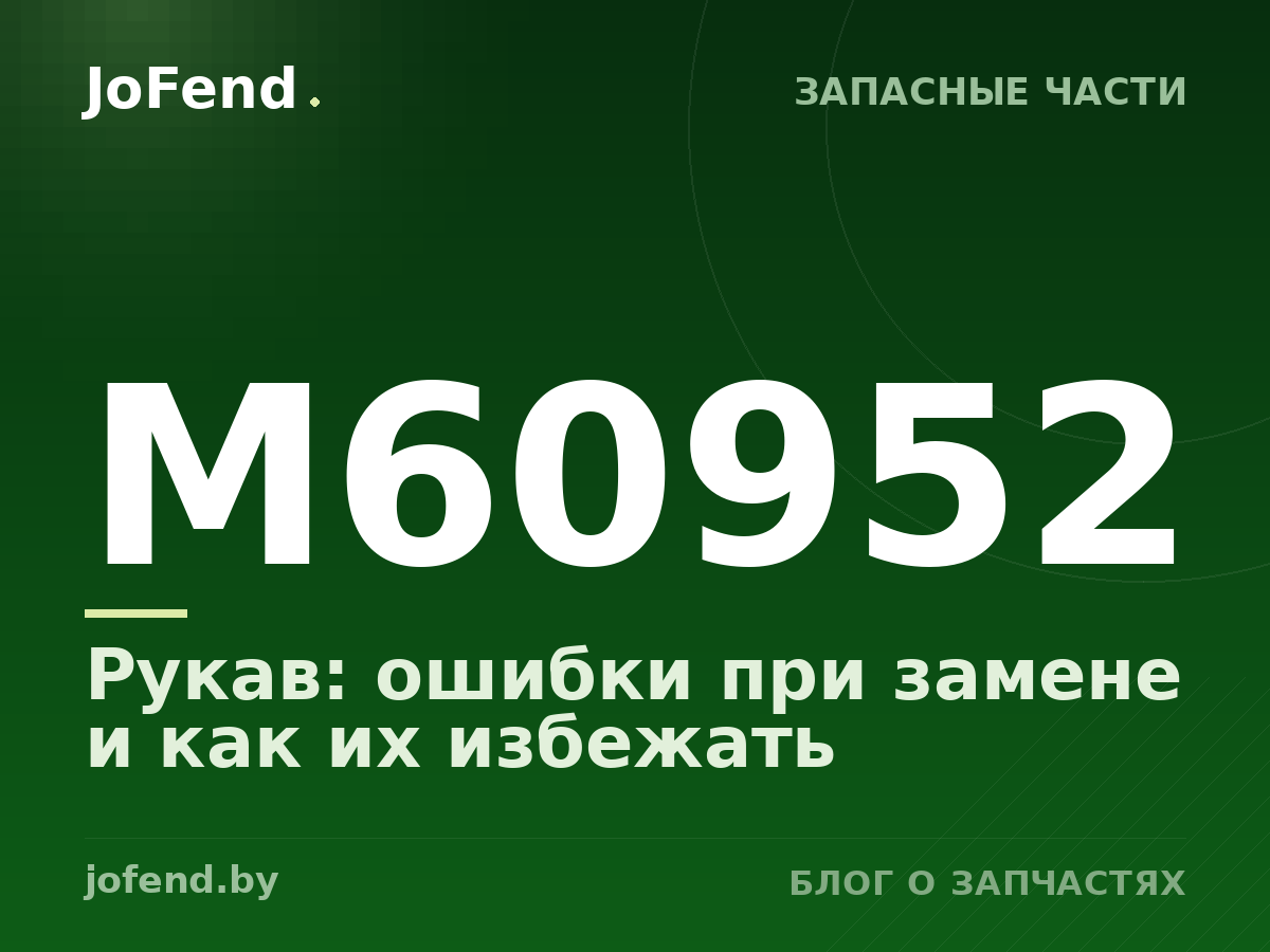 Рукав M60952: ошибки при замене и как их избежать
