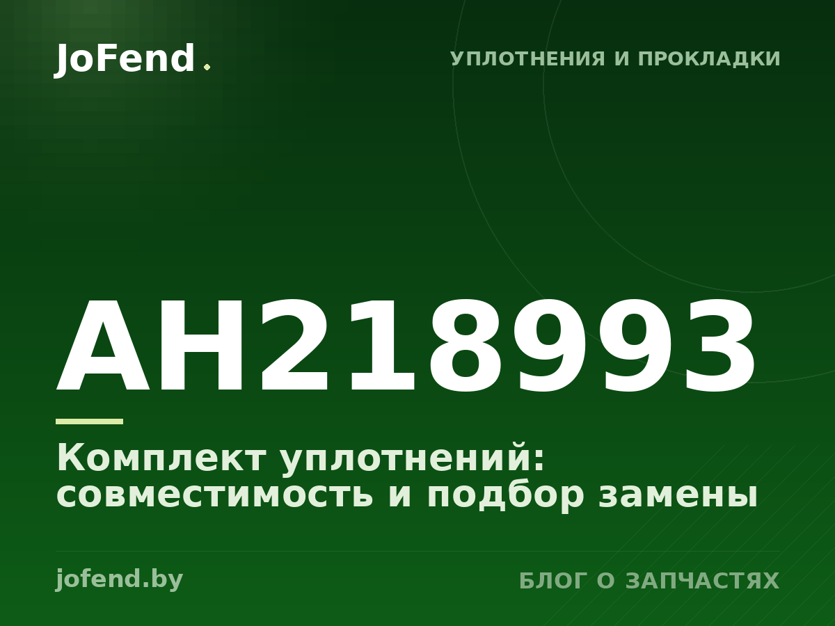 Комплект уплотнений AH218993: совместимость и подбор замены