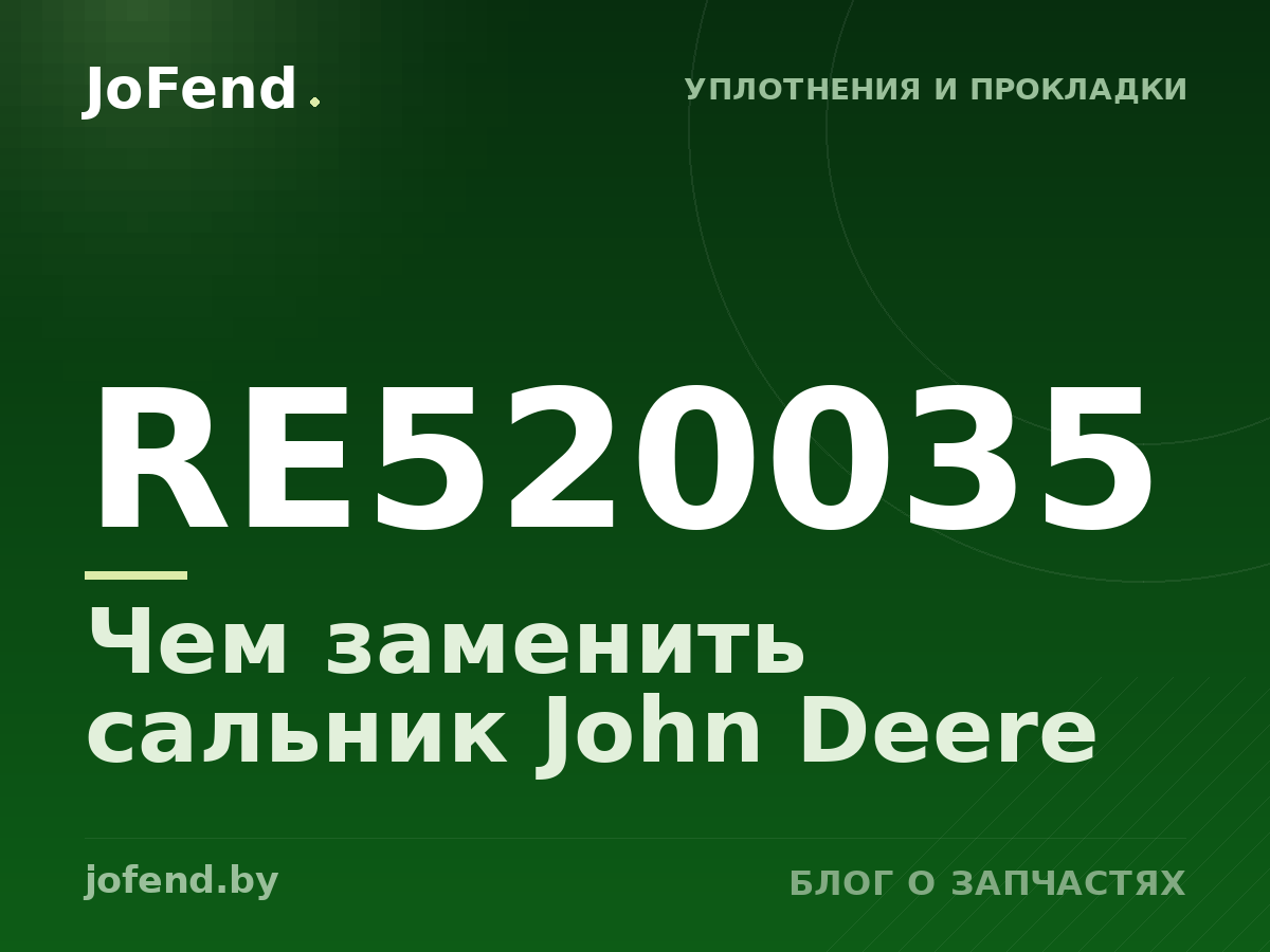 Чем заменить сальник RE520035 John Deere
