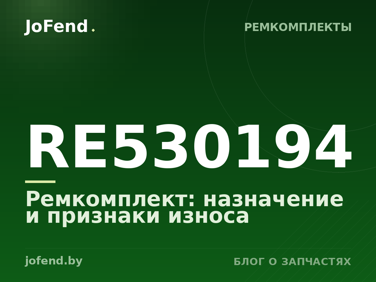 Ремкомплект RE530194: назначение и признаки износа