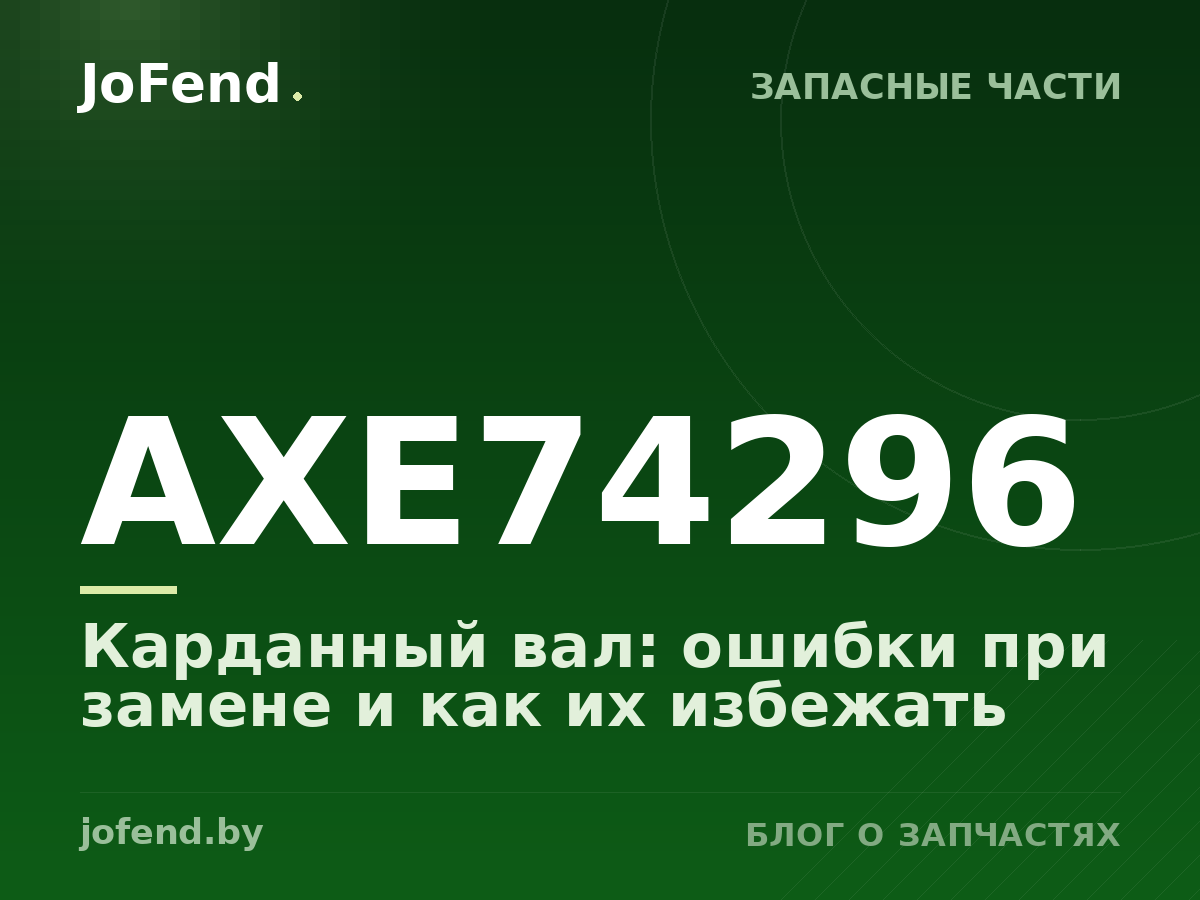 Карданный вал AXE74296: ошибки при замене и как их избежать