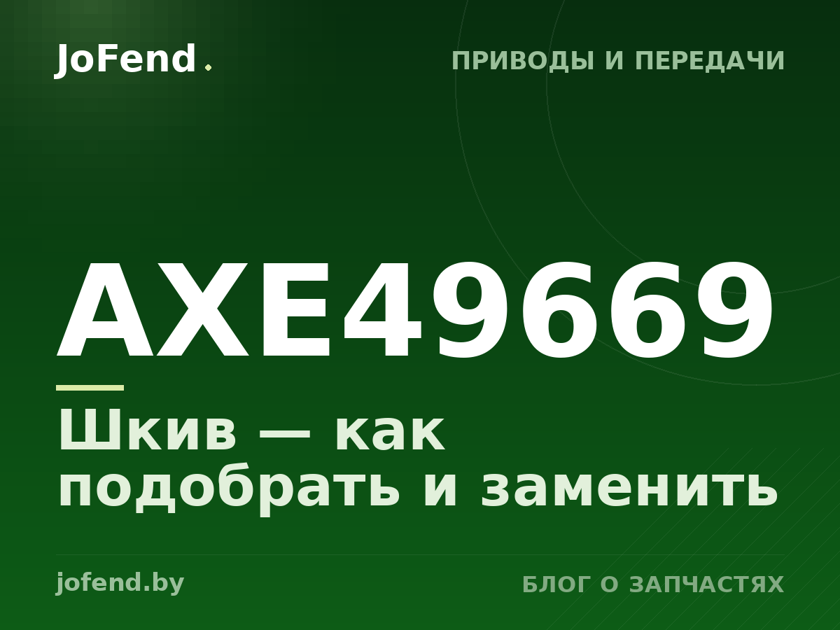 Шкив AXE49669 — как подобрать и заменить