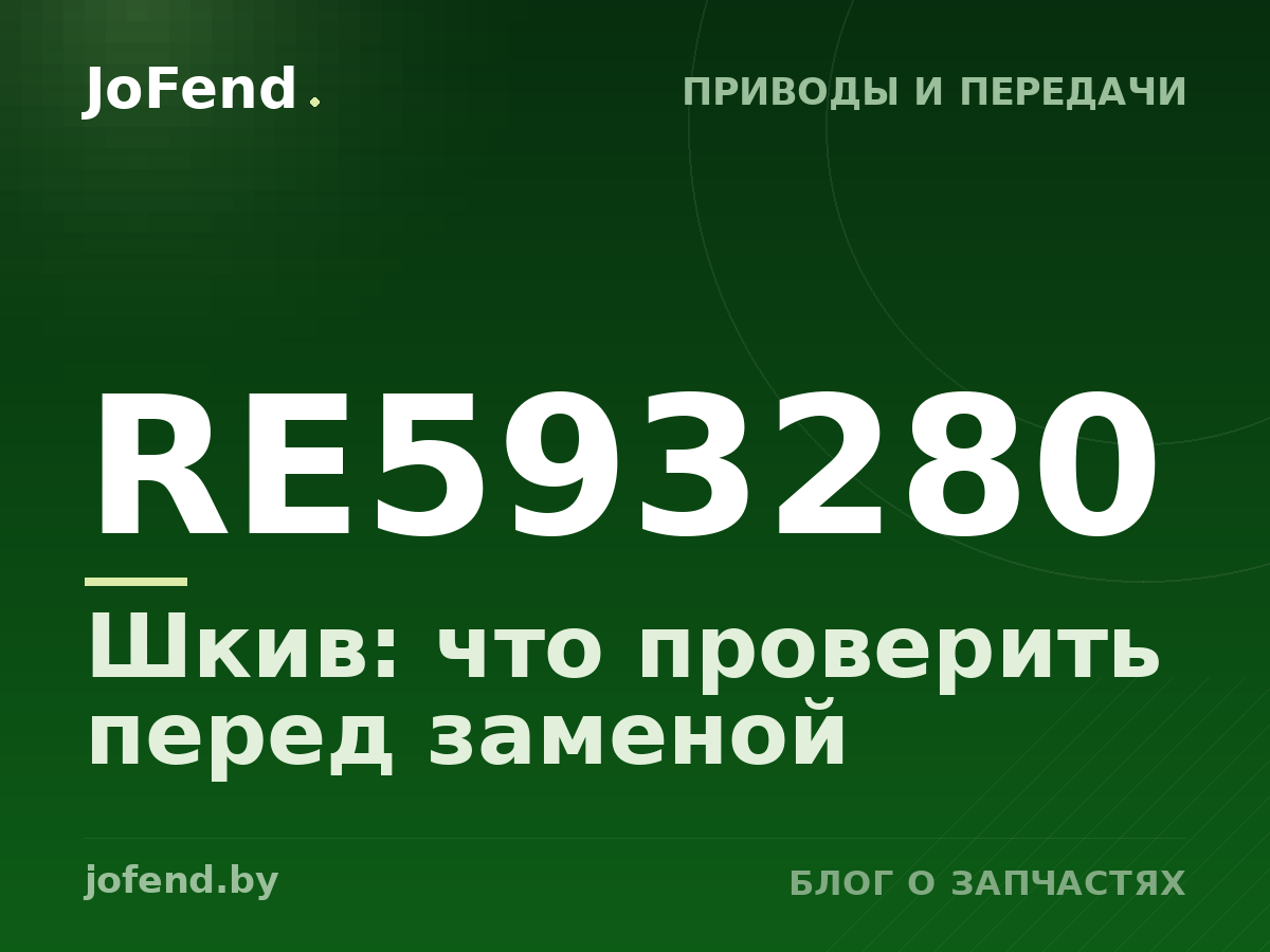 Шкив RE593280: что проверить перед заменой