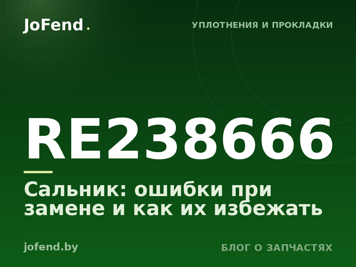 Сальник RE238666: ошибки при замене и как их избежать