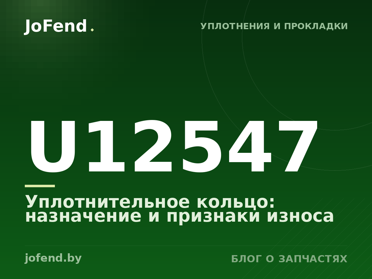 Уплотнительное кольцо U12547: назначение и признаки износа